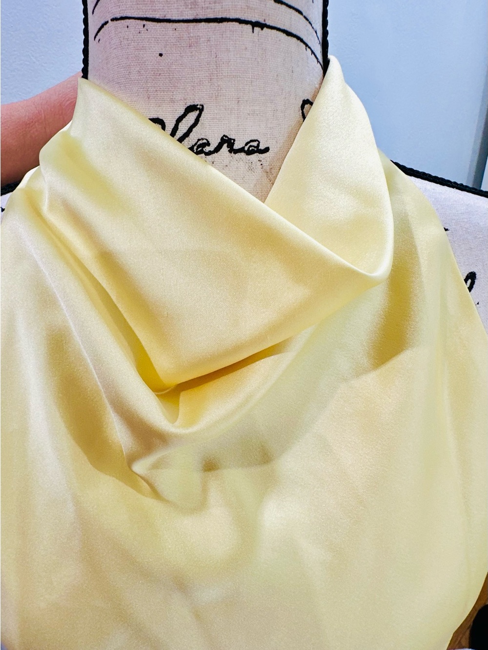Zara Pale Yellow Satin Cowl Neck Camisole